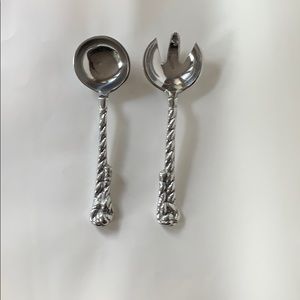 Mexican pewter salad servers